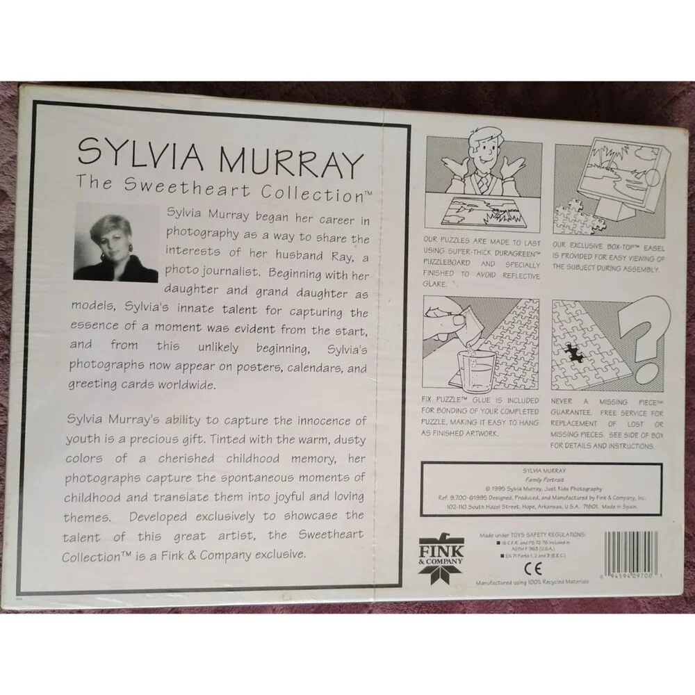 Sylvia Murray Sweetheart Collection 1000 pc Panorama Puzzle Cat & Dog Family New